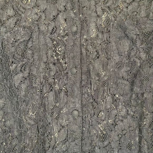 TORRID woman's plus size 2X Madison black lace button up long sleeve top shirt - Picture 13 of 15